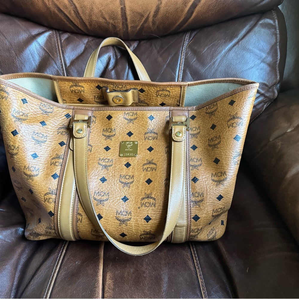 MCM Cognac Visetos Tote Bag